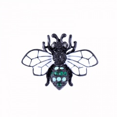 Cartoon Bee Painting Oil Small Insect Pin Brooches White