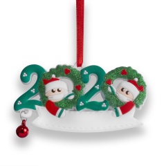 Green Bells Family DIY Handwritten Name Mask Snowman Christmas Tree Ornament 2