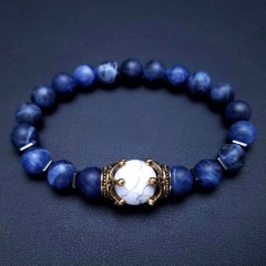 Bluestone Beads Elastic Bracelet 19CM Bluestone