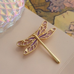 Gold Fashion Dragonfly Flower Brooches Pins Wholesale dragonfly