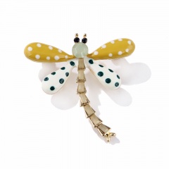 Cartoon Dargonfly Scarf Pins Brooches Wholesale Yellow
