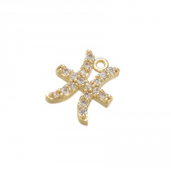 gold 12 constellation zircon stone ear hook earrings wholesale Pieces