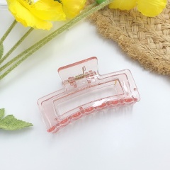 Simple Geometric Catch Hairclip Ponytail Hairpin pink