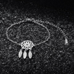 Dream Catcher Feather Stainless Steel Bracelet Wholesale silver