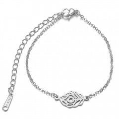 Stainless Steel Feather Chain Bracelet Wholesale silver