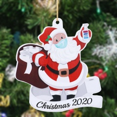 1 Piece Santa Claus Wooden Christmas Tree Hanging Ornament Santa Claus