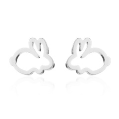 Fashion Rabbit Silver Stainless Steel Earring Wholesale silver