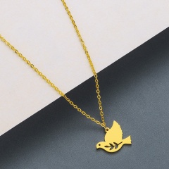 bird stainless steel pendant clavicle chain necklace gold