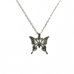 Luminous Butterfly Stainless Steel Chain Necklace butterfly