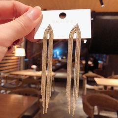 Long tassel metal chain stud earrings gpld