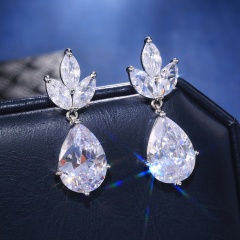 Crown Zircon Stud Earrings silver