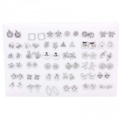36 pairs/set of plastic stud earrings set jewelry wholesale silver