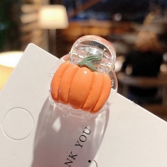 Fruit series resin transparent top clip hairpin (size 2*2cm) pumpkin