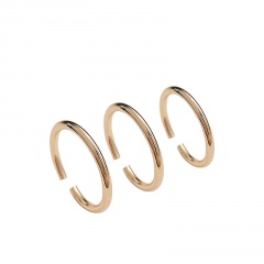 3pcs/set Simple geometric round copper open ring gold