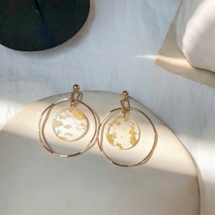 Geometric Acrylic Imitation Imitation Gold Foil Stud Earrings 1