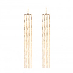 10 Extra long chain ear hook earrings (size 20cm) gold