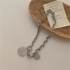 Vintage round English chain necklace (chain length 45cm) 18KGP