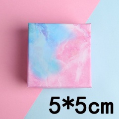 Color Marble Jewelry Cardboard Black Card Gift Box 5*5cm
