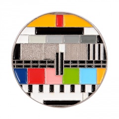 TV color rainbow  picture oil small brooch badge (size 3*3cm) #839