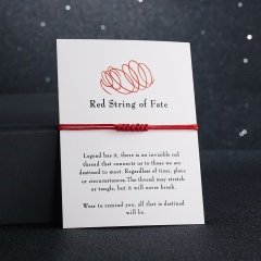 Red string of fate lucky friendship paper card bracelet (Circumference: 16-30cm, paper jam: 9.5*7cm) 1pcs