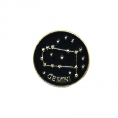 Enamel starry sky graphic twelve constellation small brooch Gemini