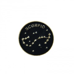 Enamel starry sky graphic twelve constellation small brooch Scorpio