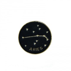 Enamel starry sky graphic twelve constellation small brooch Aries