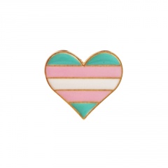 Color gay enamel love heart brooch (diameter about 2cm) A