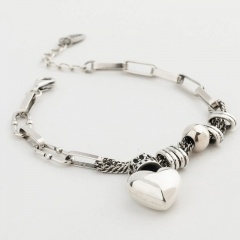 Love transfer beads to do the old chain bracelet (chain length 15+3cm) Ancient silver