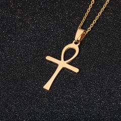 Cross Pendant Stainless Steel Necklace (chain length 50cm) gold