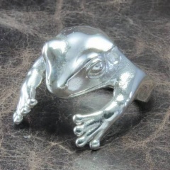 Frog open ring Ancient silver