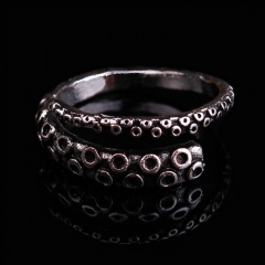 Octopus Foot Double Open Ring Ancient silver