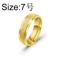6mm wide stainless steel frosted ring #7 gold