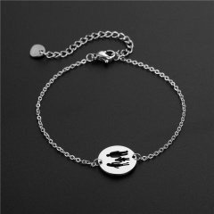 Geometric hollow Stainless Steel Bracelet (chain length 16.5+5cm) a family of three