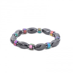 Hematite Natural Stone Magnetic Bead Elastic Bracelet Circumference: 18cm() A