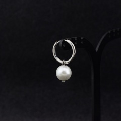 Simple geometric single stainless steel men's earrings B