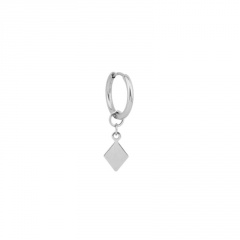 Simple geometric single stainless steel men's earrings D