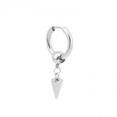 Simple geometric single stainless steel men's earrings E