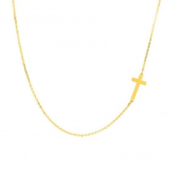 Cross Stainless Steel Clavicle Necklace (chain length 40+5cm) gold