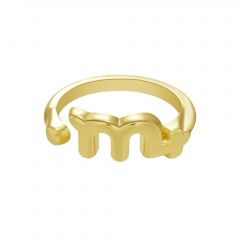 Symbol Edition Twelve Constellation Letter Gold Open Ring Scorpio