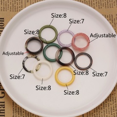 Mixed color resin acetate plate joint set ring 10pcs/set