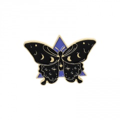 Butterfly Moon Enamel Small Brooch Badge A