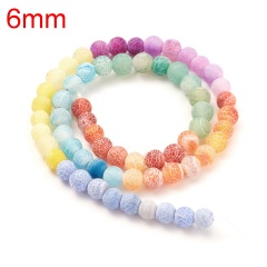 Mixed color agate diy handmade beaded loose beads accessories 6mm Light color