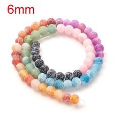 Mixed color agate diy handmade beaded loose beads accessories 6mm Dark color