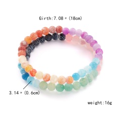 2pcs/set Mixed color agate loose beads handmade beaded lovers bracelet (Circumference: 18cm) 6mm