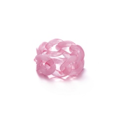Jelly color resin chain ring (size 8.5) pink