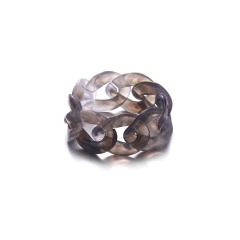 Jelly color resin chain ring (size 8.5) brown