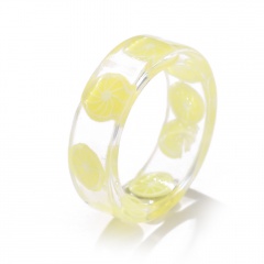 Transparent fruit resin joint ring (size #6) Lemon