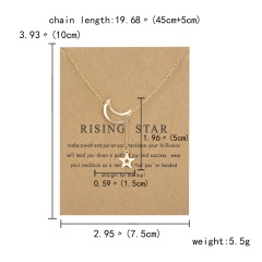Letter Symbol Tassel Adjustable Yellow Card Paper Card Necklace (chain length: 45+5cm, cardboard: 10*7.5cm) Rising star