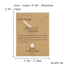 Letter Symbol Tassel Adjustable Yellow Card Paper Card Necklace (chain length: 45+5cm, cardboard: 10*7.5cm) Pearls of LOVE